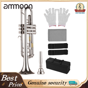 Standard Bb Trumpet Brass Material Nickle Plated  Wind Instrument with Mouthpiece Carry Bag Gloves Cleaning Cloth