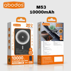 abodos M52 M53 Wireless Power Bank 5000mAh 10000mAh Portable Fast Charging Charger PD20W + 15W For iPhone Android