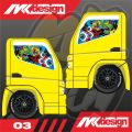 Stiker One Way Kaca Samping Truk Canter - Bisa Request/custom. 