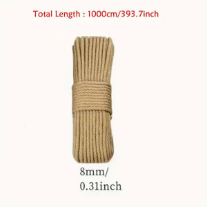 32.8ft Natural Sisal Rope DIY Jute Sisal Rope Binding Rope for Cat Scratching  Cat Trees & Posts Repair Toy Multiple Thicknesses (4Mm/6Mm/8Mm/10Mm)