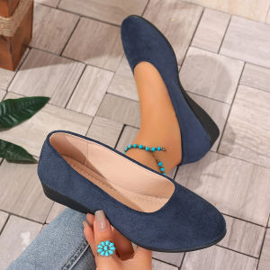 Free Shipping Plus-Size Casual Flat Shoes New Autumn Collection Pointed-Toe Soft-Soled Slip-On Shallow-Toe Flats For Women