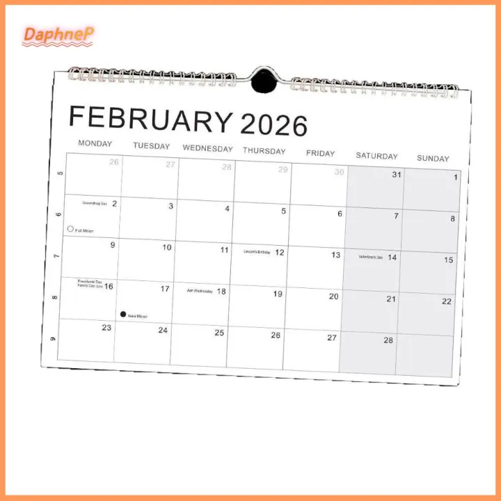 DAPHNEP กระดาษหนา ปฏิทินปี 2026 พร้อมตะขอ มกราคม 2026 - มิถุนายน 2027 ...
