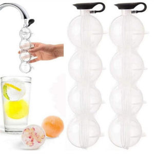 Ginca 4 Cavity Bar Sphere Ice Cube Mould Mold Ball Freezer Maker Tray Whiskey DIY
