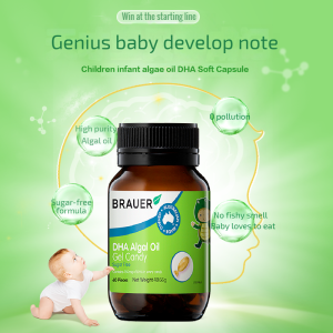 Brauer DHA Algae Oil Softgels 60 Capsules for Promoting Childrens Brain and Vision Development