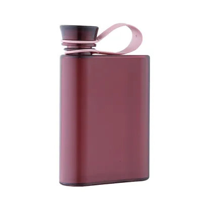 400ml chai nước Chuột máy tính tiện lợi phẳng chống rò rỉ chống thả uống phong cách Nhật Bản Ấm đun nước đèn hình bình rượu thể thao ngoài trời mạnh mẽ Nước Phẳng