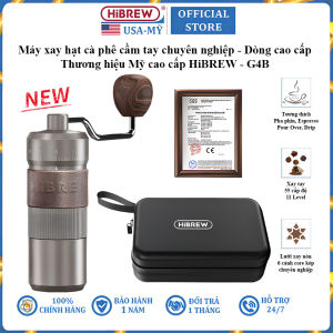 Máy xay hạt cà phê cầm tay chuyên nghiệp thương hiệu HiBREW G4B lưỡi 6 cánh 55 cấp độ - Hàng Chính Hãng