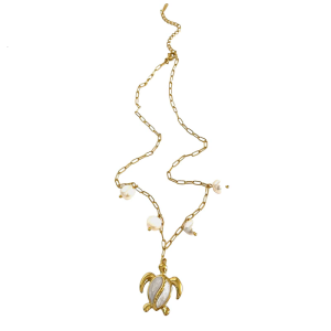 Elegant Tortoise Pendant Necklace Imitation Pearls Neck Chain Adjustable Collarbone Chain Fashion Gift for Women