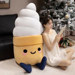 JOJO CASTLE Giant Size Summer Ice Cream Cone Plush Toys 30/60/100cm  Kawaii Ice Cream Sweet and Interesting Girl Dolls for Childrens Birthday