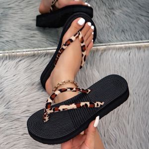 Free Shipping Welcome To Inquire About WomenS Wedge Flip-Flops Foam Shoes Chaozhou-Style Faux Rope Sandals With A Faux Sole