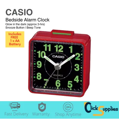 Casio Alarm Clock Quiet Movement Glow in the Dark Display Loud Beep Alarm Compact Size
