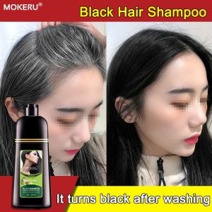 Sin Hair Black Shampoo 500ml Japan MOKERU Black Hair Dye Shampoo Black sin Hair Shampoo Organic Black Hair Looks Younger from the back. Hair Coloring Hair Dye Permanent White Hair For Men and Women hair color permanent original