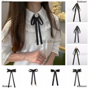 [COD] Biubiuni 1Pcs Anh Hàn Quốc Cao Đẳng Phong Cách Handmade Ribbon Đen Bowtie Pins Nhỏ Bow Tie Cho Phụ Nữ Của Cô Gái Ngân Hàng Trắng Áo Sơ Mi Cổ Áo Hoa