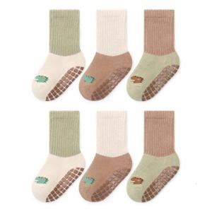 3 cặp ấm áp cho bé tất chống trượt dày vớ sàn thiết lập đàn hồi còng cho chơi trong nhà và học tập để đi bộ