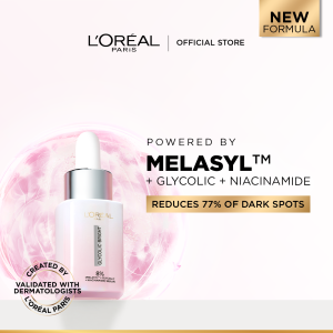 LOréal Paris Glycolic Bright 8% [Melasyl + Glycolic + Niacinamide] - Anti-Dark Spot Brightening Face Serum (30ml/15ml)