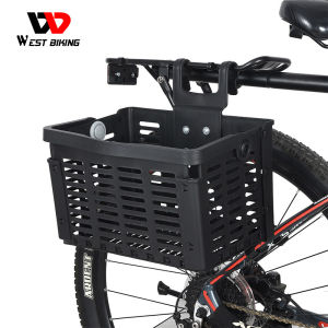 WEST BIKING Foldable Bike Front Basket Durable Rear Pannier MTB Road Bicycle Handlebar Bag Bike Accessories