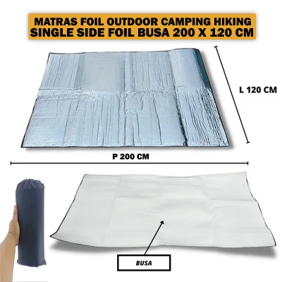 Matras Camping 200x120 Alumunium Foil Lipat Murah Tebal Angin Empuk TNI Anti Air Super Hangat