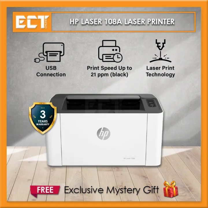 HP Laser 108A / 108W Laser Printer - USB / Wireless (4ZB79A / 4ZB80A)