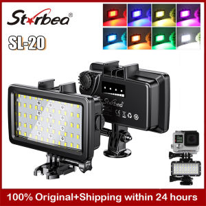 กันน้ำดำน้ำแสง5000LUX การถ่ายภาพแสง LED วิดีโอเติมแสงใต้น้ำ40เมตรดำน้ำไฟสำหรับ Gopro Canon SLR กล้อง SL-20 RGB