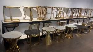 Stainless steel tea table modern simple living room round negotiation table sofa moving corner table marble light luxury side table supplementary order needed