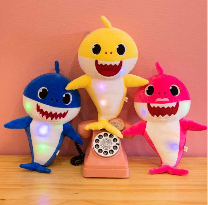 [MQLITTLESHOP] Baby Shark Family Plush Singing Toys Music Song Doll in ...