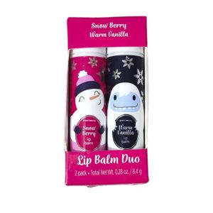 Groovi Beauty Snow Berry Warm & Vanilla Lip Balm Duo 2 Pack 8.4g
