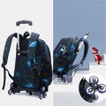 (48 hours delivery)Trolley children's school bag  kindergarten girl bag trolley backpack 6-wheel stair trolley bag for kids boys trolley bag for kids girls  Backpacks Trolley school bag with wheels. 