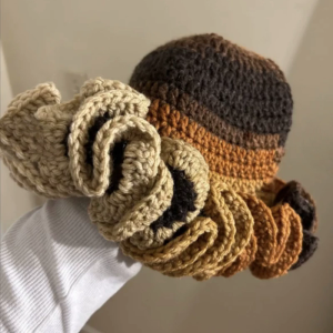 Xù vành Crochet Mũ ngư dân mùa đông Mũ ngư dân Crochet trượt tuyết Mũ Beanie cho người lớn thiếu niên mũ chống gió