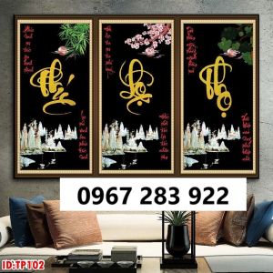 Gạch tranh 3D thư pháp