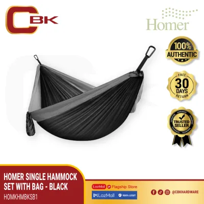 Homer Single Hammock Set With Bag HOMKHMBKSB1 - Black