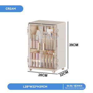 SUSU HOMES Desktop Dustproof Cosmetic Storage Box Large Capacity with Drawer Skincare Product Organizer Kotak Simpan 化妝品收納盒