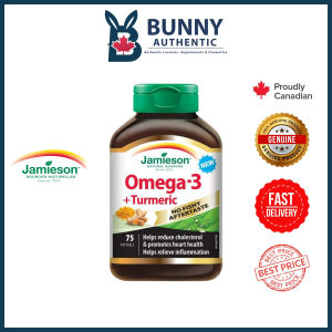 [Hàng Canada] Viên uống Omega-3 +Turmeric bổ sung Nghệ giúp chống viêm Jamieson không dư vị tanh 75 viên