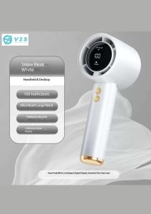 V2S N68 Mini Fan Rechargeable Handheld Fan With Lanyard 5000mAh 100 Level Adjustment Visual Wind Speed Power