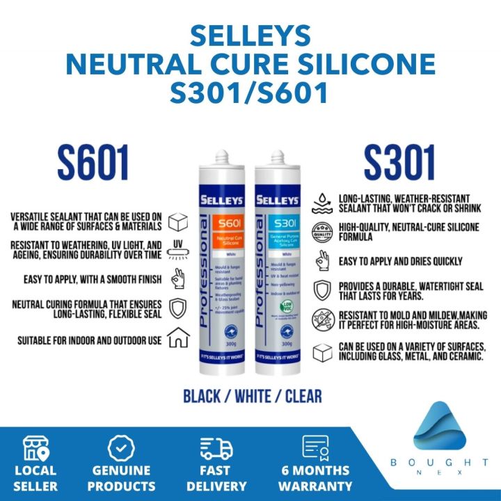 Selleys Neutral Cure Silicone S301/S601 Industrial Grade Waterproof