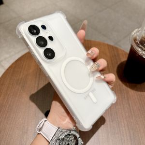 TPU Frosted Shockproof Case For Samsung S26 S25 S24 S23 S22 Ultra Plus For Magsafe Magnetic Wireless Charging Translucent Cover