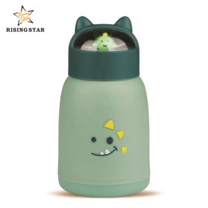 Rising Star Cute Cartoon Glass Cup With Lid Glass Water Cup Portable Heat Resistant Glass Coffee Cup