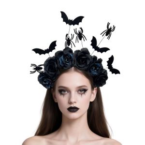 INGER Comfortable Artificial Rose Headband Realistic Lightweight Fabric Headband Headdress Fabric Material Halloween Hair Accessory Halloween