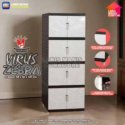 LEMARI PAKAIAN PLASTIK FULL KUNCI 4 SUSUN LEMARI TABITHA PENGUNCIAN TABITHA 4 SUSUN LEMARI PAKAIAN LEMARI PINTU