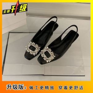 Free Shipping Baotou Sandals WomenS Elegant Chunky Heel Single-Strap Backless Shoes New Spring/Summer Style
