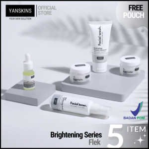 PAKET 5 ITEM SKINCARE BPOM BRIGHTENING SERIES SKIN CARE VARIAN PAKET ACNE FLEK DAN GLOW YANSKINS