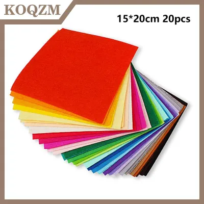KOQZM 20 cái tấm vải nỉ mềm 20 màu chắp vá may thủ công tự làm hình vuông không dệt vải thủ công dày 1mm