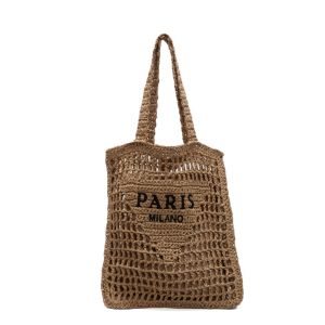 HEFEI Large Capacity Straw Bag Letter Fashion Summer Shoulder Bag Casual Bohemian Beach Handbag Girls
