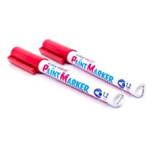 ปากกาเขียนยาง ปากกาเพ้นท์ ชุด 2 ด้าม (สีแดง) แต้มทะเบียนรถ ญี่ปุ่น เขียนเหล็ก โลหะ อาร์ทไลน์ หัวกลม ขนาด 1.2 มม. แต้มสีล้อรถ-ยางรถยนต์ คุณภาพสูง