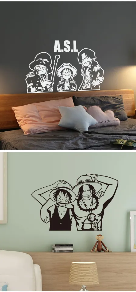 One Piece Luffy Anime Wall Stickers,Japanese Cartoon Decor Decals