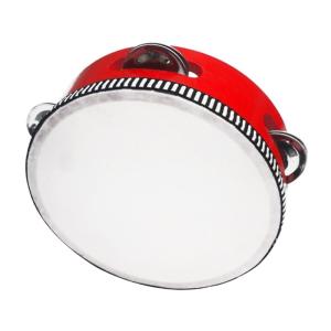Tambourines Musical Instrument Drum for Adults Wooden Hand Held Drum Bells Tamborine Toy with Metal Drum Percussion