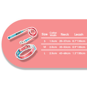 UNMIXED Pet Collar Leash Set Quick Release Buckle Adjustable Strap Zinc D-Ring 360° Swivel Padded Handle Polyester