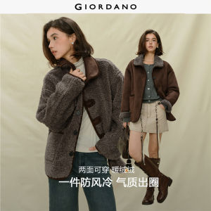 Giordano Women Reversible beber fleece jacket Free Shipping 18375613