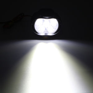 E&M Motorcycle LED Headlight Black Super Bright 6/8/12/16 LED Working Spot Light Motorbike Fog Lamp 1200LM Scooters Spotlight