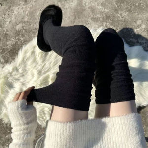 Autumn Winter Soft Warm Over Knee High Stockings for Women Vertical Stripe Long Socks Girls JK Skinny Boots Socks Japanese Style