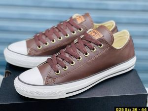 รองเท้าConveres All Star (Leather) Low Brown  Sz.39-44 รองเท้าผ้าใบคอนเวิส รองเท้าหนัง รองเท้าผ้าใบผู้ชาย ใส่สบาย ทรงสวย G25A027
