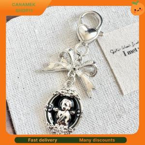 ❣️❣️❣️ Retro Angel Keychain Girls For Women Girl Cute Bowknot Keyring Car Key Chain Holder Trinket Bag Charms Pendant Jewelry Gift